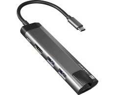 NATEC Multiport Fowler Go USB-C -> Hub USB 3.0 x2 HDMI 4K USB-C PD RJ45