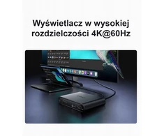 Orico 10w1 USB-C su obudową M.2 NVMe/SATA, audio 3,5mm, RJ45, HDMI 4K@60Hz, PD 100W
