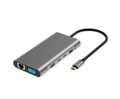 Šakotuvas Stacja/replikator Value Doko stotelė typu C, HDMI 4K, DP, VGA, Gigabit Ethernet, USB-C, USB-A, PD