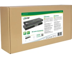 Šakotuvas „StarTech InLine HDMI“ jungiklis – 4 lizdų – HDMI 2.1 – 8K@60Hz – 4K@120Hz – eARC SPDIF lizdas, IR nuotolinio valdymo pultas