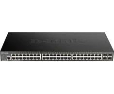Šakotuvas D-LINK 52 prievadų išmanusis valdomas Gigabit jungiklis 4x 10G dlink žalias 3.0 48x 10/100/1000Mbit/s TP RJ-45 prievadas 4x 10Gbit/s Fiber SFP+