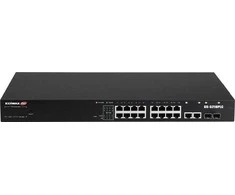 Šakotuvas EDIMAX 18 Port Gigabit PoE Switch 2 RJ45/2 SFP Combo Jungtys