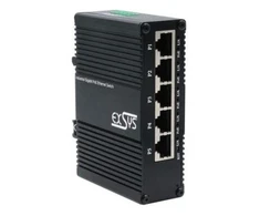 Šakotuvas Switch Exsys EX-62030MPOE miniatiūrinis 5 prievadų pramoninis Gigabit PoE+ komutatorius su valdymu per interneto sąsają