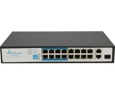 Šakotuvas EXTRALINK EX.16101 VIRTUS V3 Switch PoE 16x 100Mb/s PoE/PoE+ 2x Gigabit RJ45 + 1x SFP PoE Budget 150W