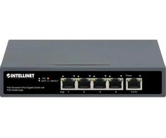 Intracom INTELLINET PoE maitinamas 5 prievadų gigabitų jungiklis su PoE perėjimu Vienas PoE++/4PPoE PD PoE prievadas su 95 W Keturi PSE PoE jungtys iki 65 W