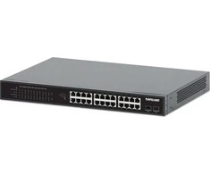 Šakotuvas Intellinet 561891 jungiklis 24x RJ45 Gigabit POE+ 370W, 2x SFP Gigabit, rankinis VLAN