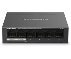 Šakotuvas MERCUSYS jungiklis MS106LP (6x100Mb/s,4xPoE+,40W,be ventiliatoriaus)