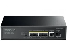 Šakotuvas Switch Strong Tinklo komutatorius Gigabit Ethernet (10/100/1000) PoE palaikymas Montavimas ant stalo/sienos Juodas (SW5011POE+)