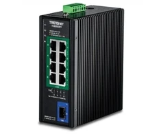 Šakotuvas Switch TRENDnet Przemysłowy przełącznik TI-BG5091 na szynę DIN 2,5G su 9 portami PoE++ i portami 10G