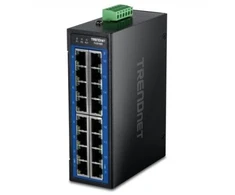 Šakotuvas Switch TRENDnet TI-G160 16-portowy przełącznik gigabitowy do zastosowań przemysłowych, montaż na szynie DIN