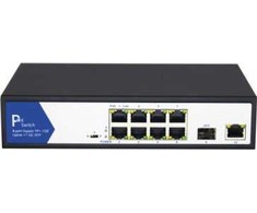 Šakotuvas Jungiklio vertė VALUE PoE+ Gigabit Ethernet jungiklis, 8+2 uplink prievadai (1x GbE + 1x SFP)