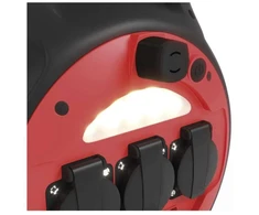 Šalčiui atsparus prailginimo laido ritė Emos P08520W 20m 4 lizdai 230V 13A 1.5mm2 silikoninis IP44 mėlynas