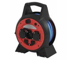 Šalčiui atsparus prailginimo laido ritė Emos P08520W 20m 4 lizdai 230V 13A 1.5mm2 silikoninis IP44 mėlynas