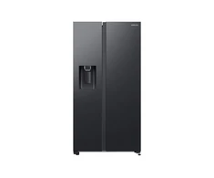 Dviduris šaldytuvas Samsung Side by Side Series 4 RS64DG5303B1EF, su vandens ir ledukų dispenseriu, Juodas