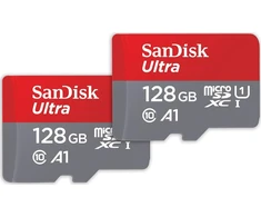 Atminties kortelės SanDisk Ultra Micro SDXC UHS-I Class 10, 2x128 GB, su adapteriu
