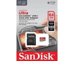 Atminties kortelė Sandisk Ultra microSDXC 64GB, su adapteriu