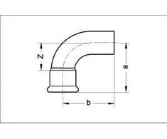 SANHA Nyplowy Arch Press Dujinis varis 90 ° 22mm (110001A22)