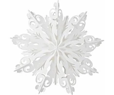 Saska Christmas Dekoracija popierinė snaigė 64 cm balta