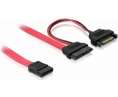 Delock SATA - SATA Slimline, 0,5 m, raudona (84418)