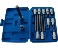 Galvučių komplektas su Hex antgaliais SATRA S-SH1212L; 1/2''; 12 vnt.