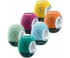 Satisfyer SATISFYER_SET Masturbator Eggs masturbator w kształcie jajka Riffle + Bubble + Fierce + Naughty + Crunchy + Savage