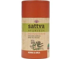 Augaliniai raudonai oranžiniai plaukų dažai-kondicionierius Henna-Amla, Sattva Ayurveda