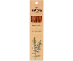 Smilkalų lazdelės Baltas Sage, Sattva Ayurveda, 15 vnt.