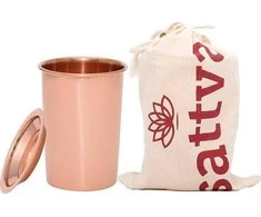 Klasikinė varinė stiklinė su dangteliu, Sattva Ayurveda, 350ml