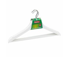 Baltos medinės pakabos drabužiams Sauber 3vnt
