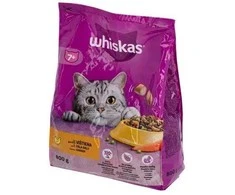 Sausas kačių ėdalas WHISKAS sterilus vištienos skonio 800g