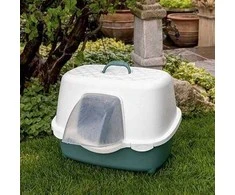 Stefanplast Kačių tualetas Tres Chic Outdoor 56x54,5x39cm balta šviesiai pilka