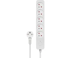 Power strip Savio viršįtampių 5 lizdai 3 m baltos (SAVLZ- 09)