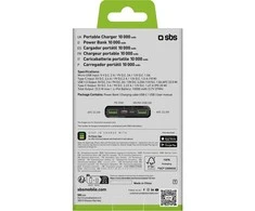 Išorinė baterija SBS TTBB10000FASTPD20K 10000 mAh 20W su maitinimo šaltiniu – juodas
