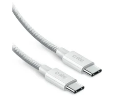 SBS USB-C do USB-C kabelis nylonowy 2m 100W balta (LACABLEBRDTCC2M100W)
