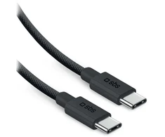 SBS USB-C do USB-C Kabelis nylonowy 2m 240W juoda (LACABLEBRDTCC2M240K)