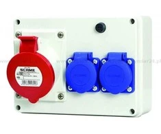 Scame Paviršinis konstrukcinis skirstomasis skydas 1x16A/5P 2x230V IP44 E-Box Scame 686.122 pilka