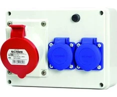 Scame Paviršinis konstrukcinis skirstomasis įrenginys 1x32A/5P 2x230V IP44 E-Box Scame 686.322 pilka