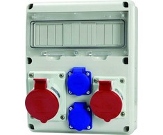 „Scame“ virštinkinė paskirstymo skydinė 1x32A/5P 1x16A/5P 2x230V 11 modulių IP44-54 „Enerbox 633.3122“ rutulinis