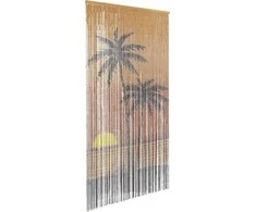 Vabzdžių durų užuolaidos, palmės spaudinys, 100x200cm, bambukas
