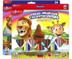 Schemat Inspiria Spalvoti pieštukai Jumbo 24 vnt. su drožtuku