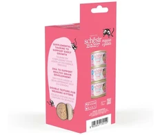 Schesir Baby Mousse drėgnas ėdalas kačiukams su vištiena ir lasiša, 3 x 55 g, skardinė