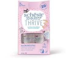 Schesir Baby Thrive rinkinys, šlapias maistas, kačiukams, vištiena su kepenėlėmis, 20x8 g, paketėlis, kaloringas (SR-0146)