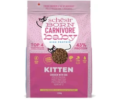 Schesir Born Carnivore, sausas maistas, dla kociąt, vištiena su jajkiem, 1,25 g, maišelis