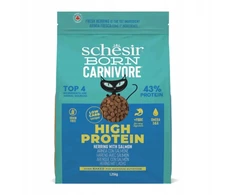 Schesir Born Carnivore sausas maistas suaugusioms katėms, śledź i lašiša, 1,25 g, maišelis