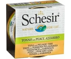 SCHESIR virimo sultinyje Tunas su sardinėmis - šlapias kačių maistas - 70 g