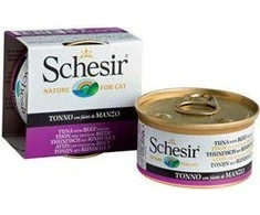 SCHESIR Tunas su jautiena želė - šlapias kačių maistas - 85g