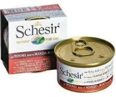 Agras Pet Foods Drėgnas Kačių Maistas - Schesir Tuną Su Jautiena Ir Ryžiais 85g