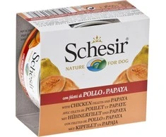Agras Pet Foods Drėgnas Šunų Maistas - Schesir Vištiena su Papaja Želė - 150g