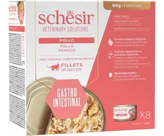 Schesir Veterinary Solutions Gastro intestinal, karma mokra, katei, vištiena, w bulionie, 8x80g, puszka, pakuotė (SR-1204)