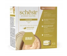 Schesir Veterinary Solutions Urinary, karma morka, katei, vištiena, mus, 8x80g, puszka, pakuotė (SR-3147)